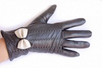 Женские кожаные перчатки Shust Gloves чёрные 373s1 S