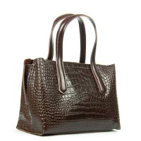 Женская кожаная сумка ALEX RAI 8815 brown croco