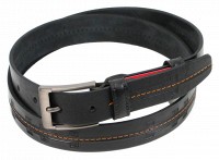 Мужской кожаный ремень  под брюки Skipper 1283-35 черный