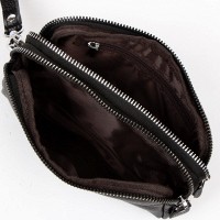 Женская кожаная косметичка-клюлчница Cosmetic 6002-A black