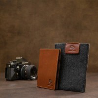 Кожаная обложка для паспорта GRANDE PELLE 11485 Коричневый