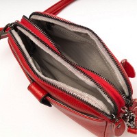 Женский молодежный кожаный клатч ALEX RAI 88085 red