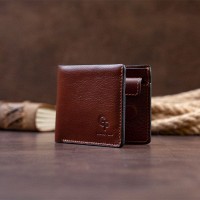 Мужское кожаное портмоне GRANDE PELLE 11308 Коричневое