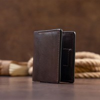 Мужское кожаное портмоне GRANDE PELLE 11328 Коричневое