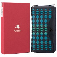 Женский кожаный кошелек Visconti BR76 (Blue/Orchid)