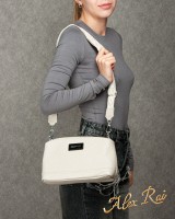 Женский молодежный кожаный клатч ALEX RAI 29012 l.beige