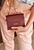 Женская кожаная поясная сумка/кроссбоди BlankNote Mini бордовая BN-BAG-38-2-VIN