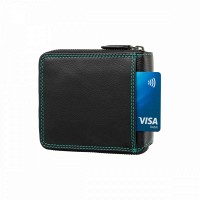 Женский кожаный кошелек с RFID защитой Visconti SP29 Picasso (Black Hawaii)