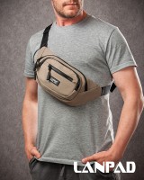 Мужская сумка на пояс Lanpad 61057 light khaki