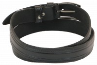 Мужской кожаный ремень под брюки Skipper 1044-35 черный 3,5 см