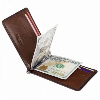 Мужской зажим для купюр из кожи Visconti AT70 Miles (Burnish Tan)