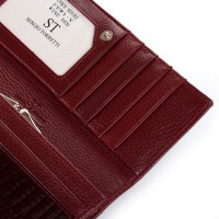 Женский кожаный лаковый кошелек SERGIO TORRETTI FEW1-V wine red