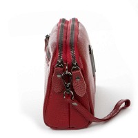 Молодежный клатч из кожи ALEX RAI 88084 bordo