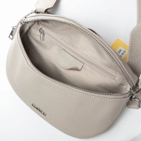 Женская кожаная сумка на пояс ALEX RAI 99127 beige бананка
