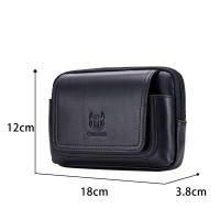 Кожаная черная сумка на пояс для смартфона Bull t1347a