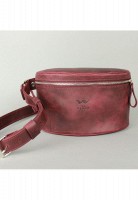 Кожаная поясная сумка бордовая винтажная TW-BELTBAG-MARS-CRZ