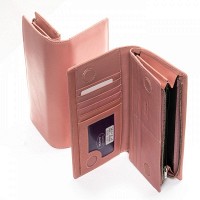 Женский кошелек из кожи Classic DR. BOND WMB-3M pink