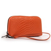 Женская кожаная косметичка Cosmetic 60095-16 orange