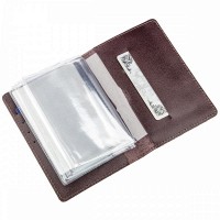 Коричневая кожаная обложка для автодокументов Shvigel 13986