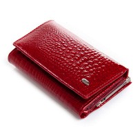 Женский кожаный лаковый кошелек SERGIO TORRETTI FEW214 red