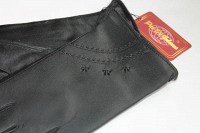 Женские кожаные перчатки Shust Gloves чёрные -2208 S