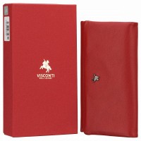 Женский кожаный кошелек Visconti CM72 Greta (Red/Rhumba)