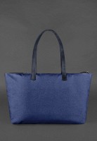Кожаная плетеная женская сумка BlankNote Пазл Xl синяя Crazy Horse - BN-BAG-34-NN