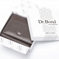 Женский кожаный кошелек Bright DR. BOND WS-219 gray