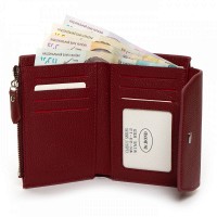 Женский кожаный кошелек Classik  DR. BOND WN-23-12 wine-red