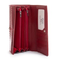 Женский кожаный лаковый кошелек SERGIO TORRETTI FEW501 red