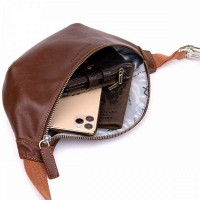 Кожаная сумка на пояс GRANDE PELLE 11315 Рыжая