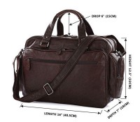 Дорожная коричневая кожаная сумка John McDee jd7150q