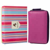 Женский кожаный кошелек с RFID защитой Visconti RB98 Aruba (Berry Multi)