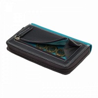 Женский кожаный кошелек с RFID защитой Visconti RB98 Aruba (Blue Multi)