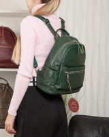 Женский кожаный рюкзак ALEX RAI 8635-9 green