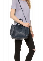 Кожаная сумка POOLPARTY Soho Remix darkblue