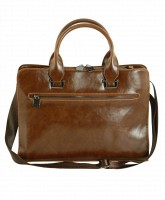 Коричневый кожаный портфель TRAUM 7170-04