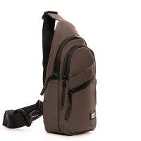 Мужская тканевая сумка-слинг Lanpad 83045 brown бол