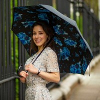 Зонт-трость женский механический  Fulton L754-041277 Bloomsbury-2 Night Sky Flowers (Цветы ночного неба)