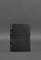 Кожаный блокнот на кольцах (софт-бук) BlankNote 9.0 в мягкой черной обложке BN-SB-9-SOFT-G-KR