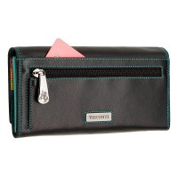 Женский кожаный кошелек Visconti R11 Paloma c RFID (Black/ Rhumba)