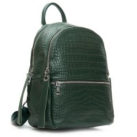 Женский кожаный рюкзак ALEX RAI 95518-9 green