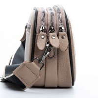 Женский молодежный кожаный клатч ALEX RAI 17001 beige