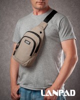 Мужская тканевая сумка-слинг Lanpad 8805 khaki мал