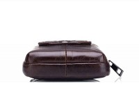 Кожаная коричневая сумка на пояс для смартфона Bull t1398
