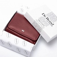 Женский кожаный кошелек Bright DR. BOND WS-403 wine red