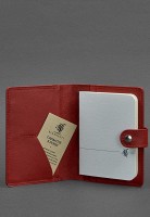 Кожаная обложка для паспорта  3.0 красная BN-OP-3-RED