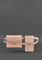 Набор женских кожаных сумок BlankNote  Mini поясная/ кроссбоди розовые - BN-BAG-38-PINK