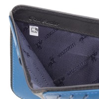Кожаный мужской кошелек Visconti VSL34 Lank c RFID (Black-Cobalt)
