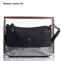 Сумка-клатч черная женская из качественного кожзаменителя MUGLER